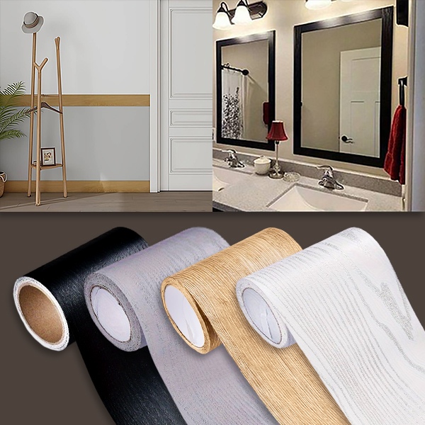 Lipnus medžio rašto grindjuostės sienų lipdukas (5 m) | DECORIM