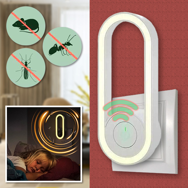 Dažnio keitimo ultragarsinis uodų naikintuvas su LED miego šviesa | ANTIMOSI