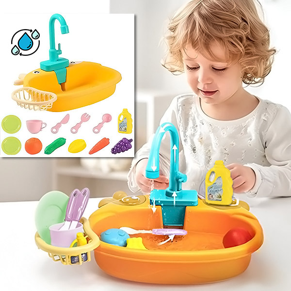 Vaikiška virtuvės kriauklė su tekančiu vandeniu | SINKIFUN